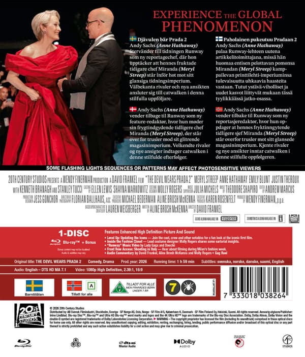 The Devil Wears Prada 2 (2026) Djävulen bär Prada (Blu-Ray)