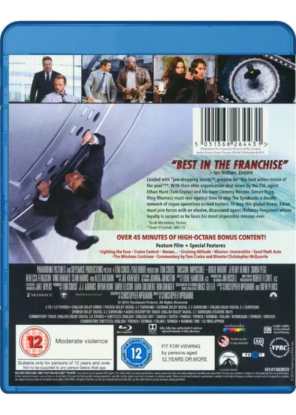 Mission: Impossible 5: Rogue Nation (2015) (Blu-Ray)