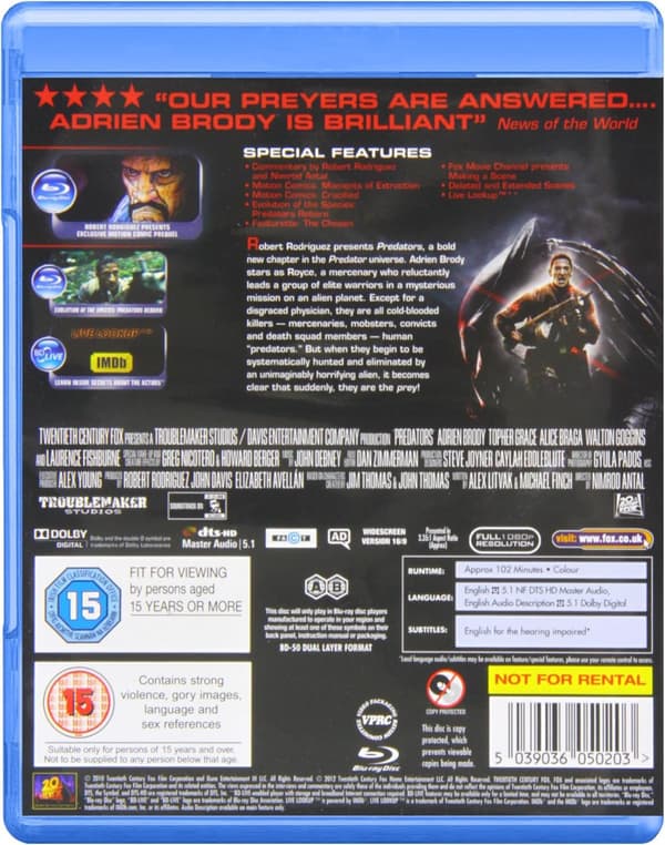 Predator 3: Predators (2010) (Blu-Ray)