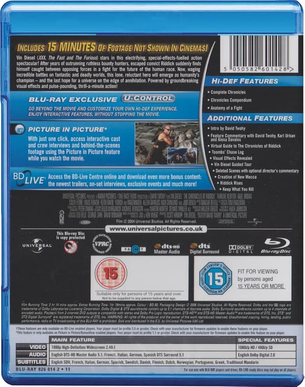 The Chronicles Of Riddick (2004) (Blu-Ray)