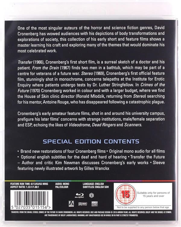 David Cronenberg - Early Works (Blu-Ray)