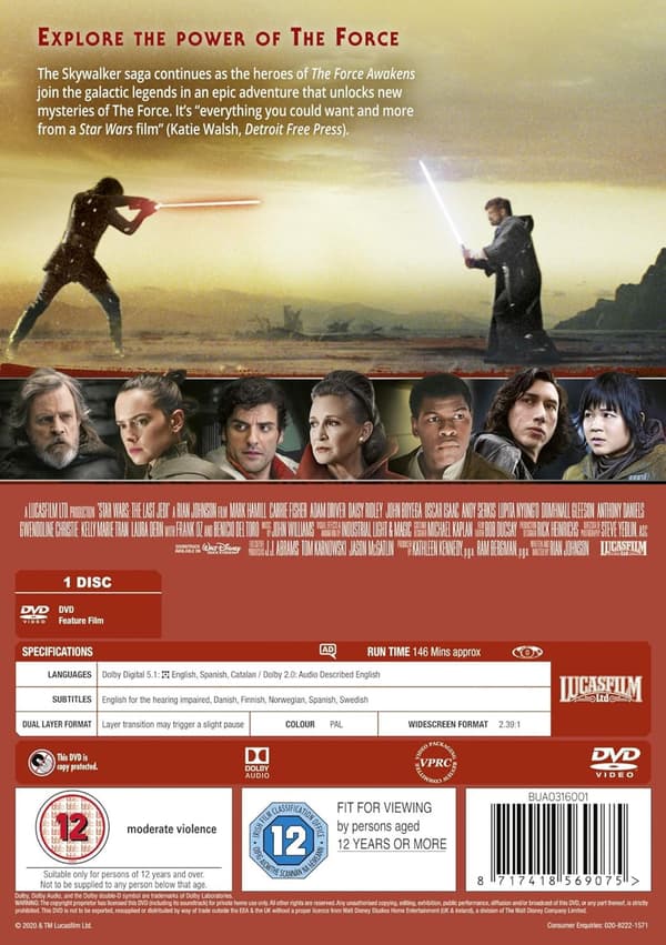 Star Wars: E8 - The Last Jedi (2017) (DVD)