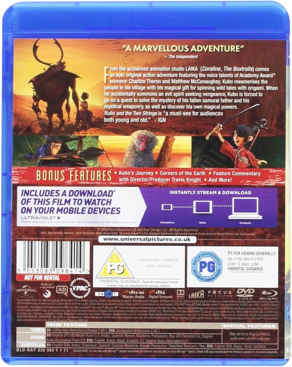 Kubo And The Two Strings (2016) (Blu-Ray)