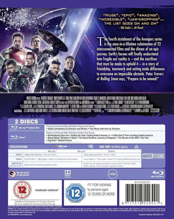 Avengers 4: Endgame (2019) (Blu-Ray)