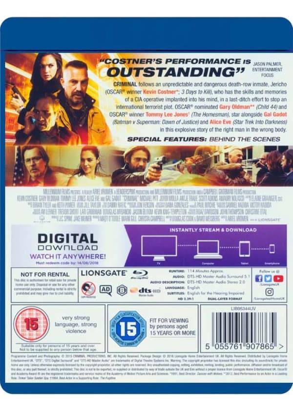 Criminal (2016) (Blu-Ray)