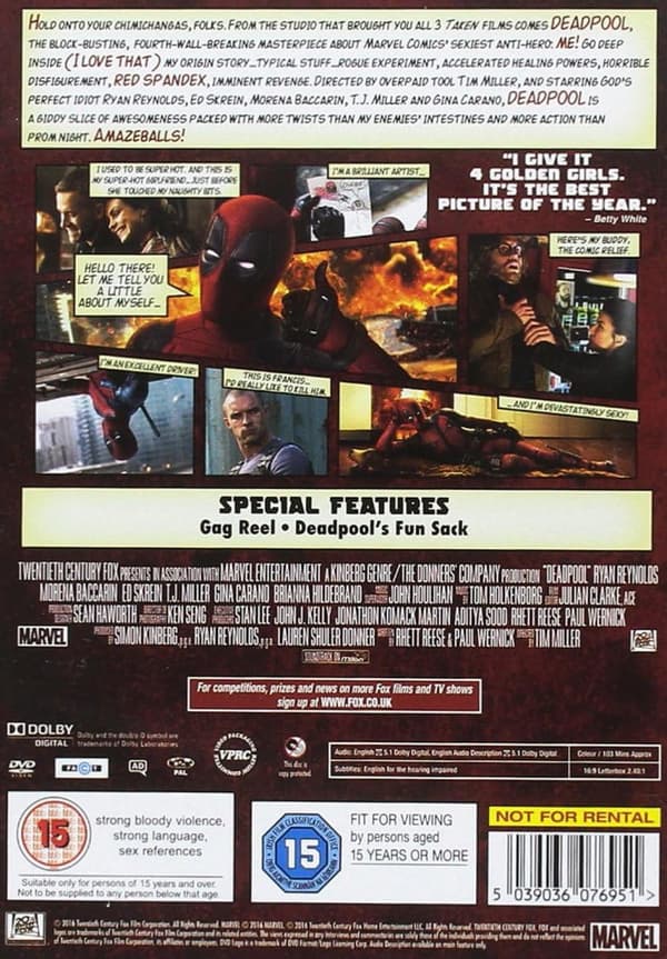 Deadpool 1 (2016) (DVD)