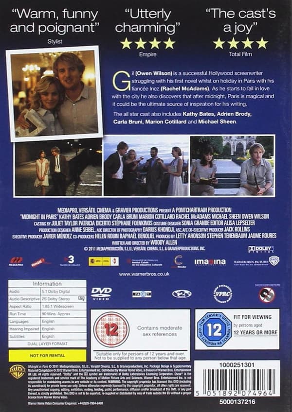 Midnight in Paris (2011) (DVD)