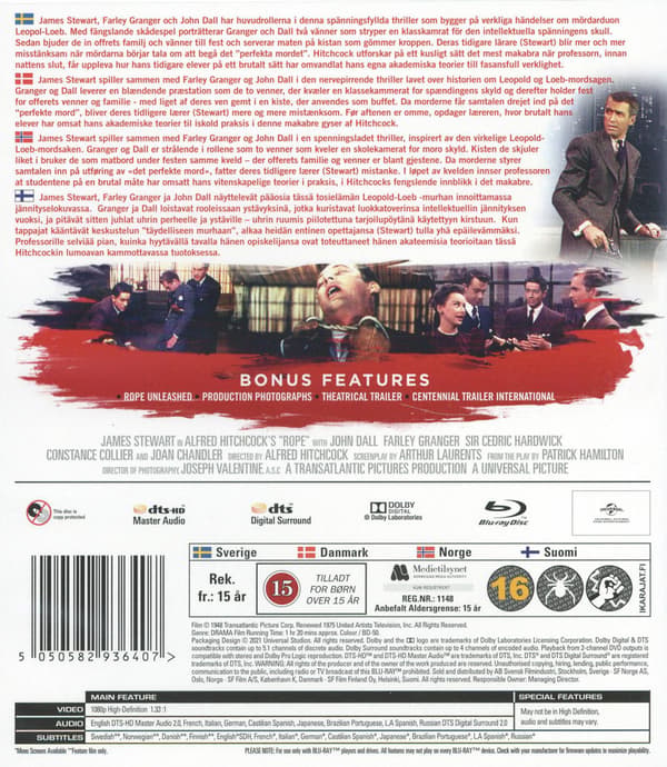 Rope (1948) Blu-Ray (svensk text)