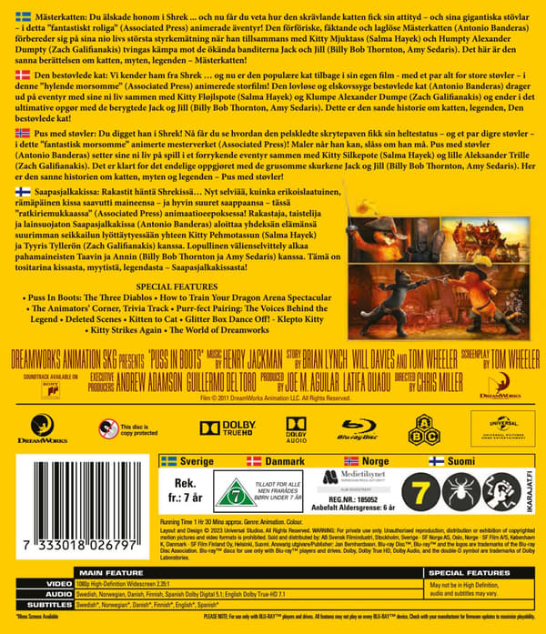 Puss in Boots (2011) / Mästerkatten (Blu-Ray)