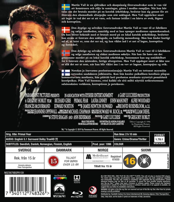 Primal Fear (1996) (Blu-Ray)