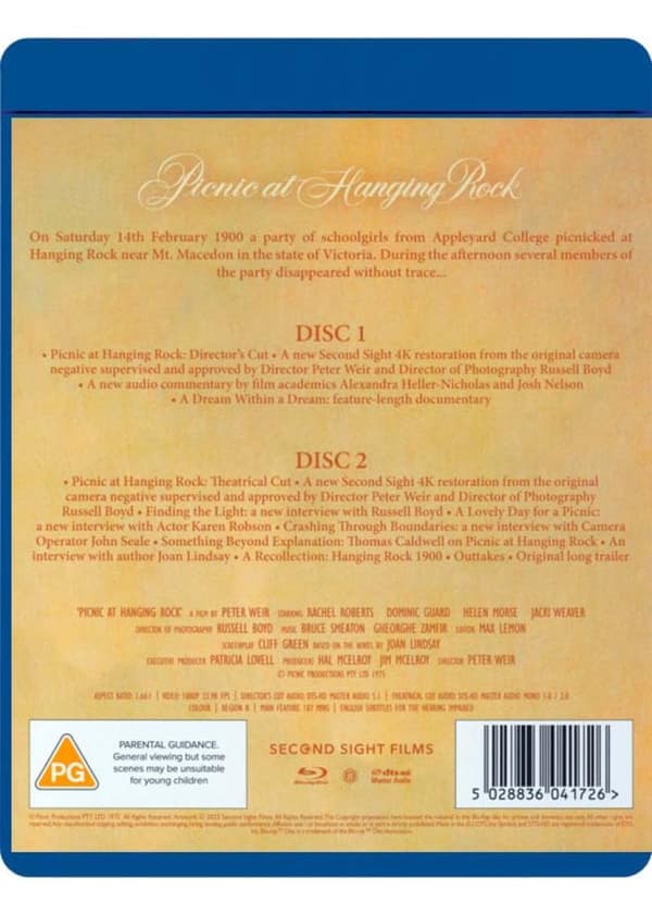 Picnic At Hanging Rock (1975) (Blu-Ray)