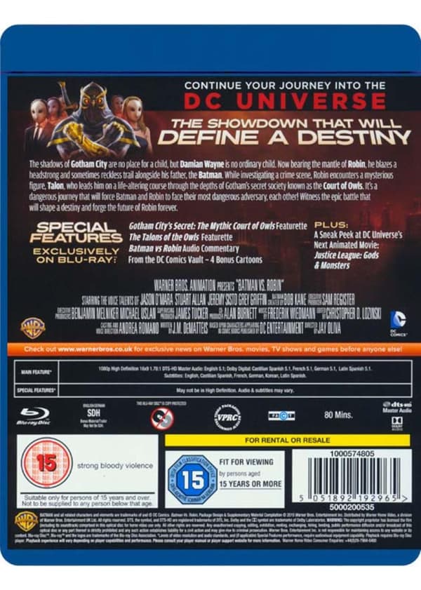 Batman vs. Robin (2015) (Blu-Ray)