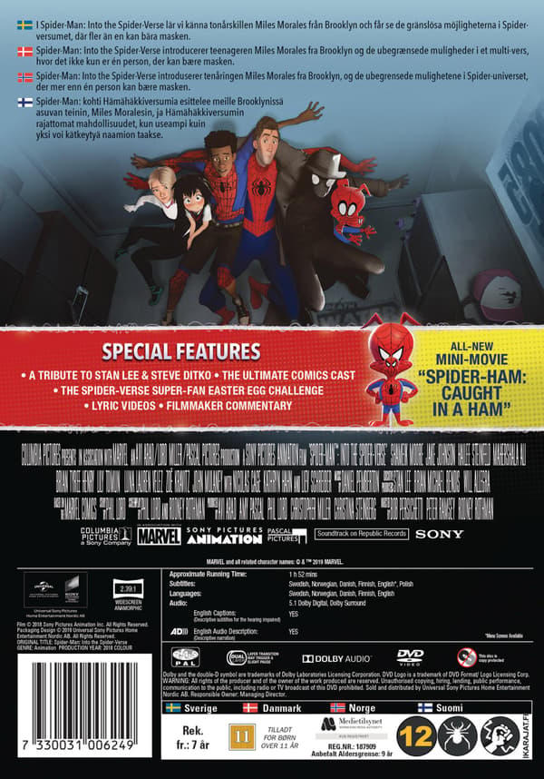 Spider-Man 1: Into the Spider-Verse (2018) (DVD)