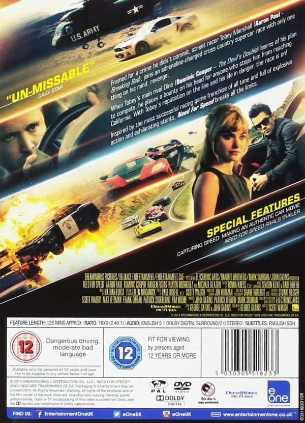 Need For Speed (2014) (DVD)