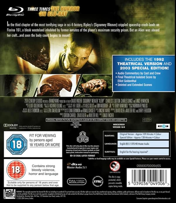 Alien 3 (1992) (Blu-Ray)