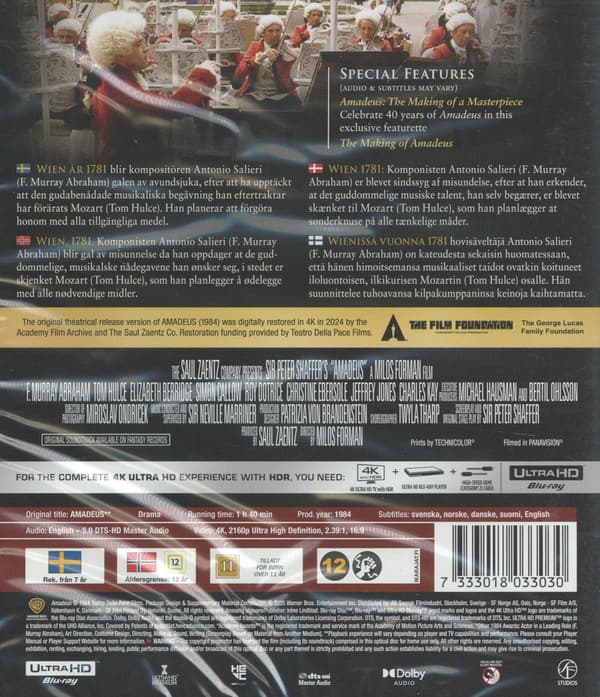 Amadeus (1984) 4K UHD (svensk text)
