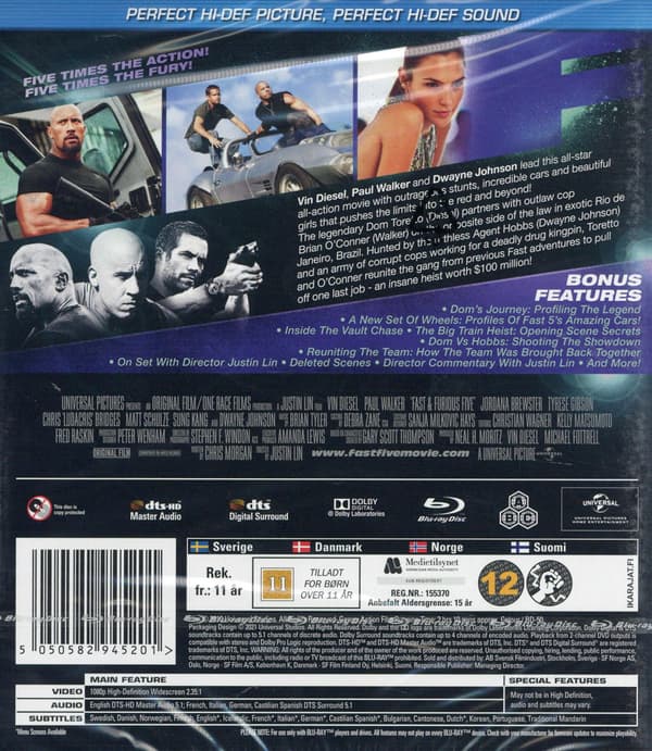 Fast & Furious 5: Fast Five (2011) (Blu-Ray)