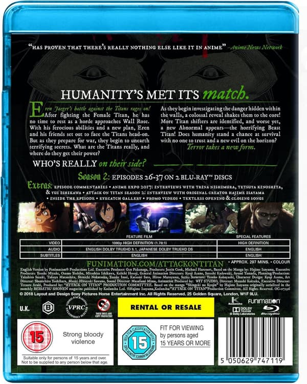 Attack on Titan Season 2 (2017) (Blu-Ray)