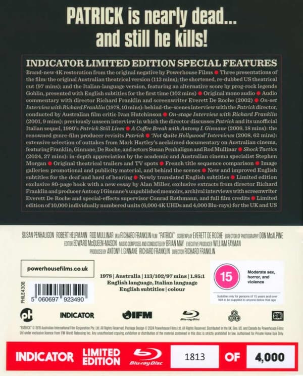 Patrick (1978) (Blu-Ray) Limited Edition