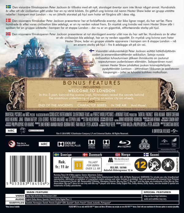Mortal Engines (2018) (Blu-Ray)