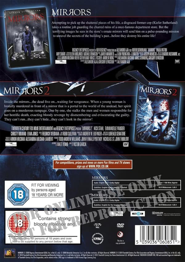 Mirrors 1 & 2 (DVD) 2 Movie Collection