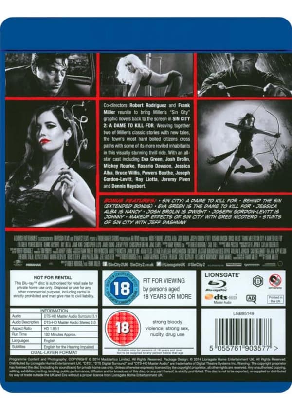 Sin City 2: A Dame to Kill For (2014) (Blu-Ray)