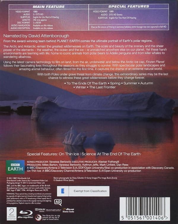 Frozen Planet (2011) Mini Series (Blu-Ray)