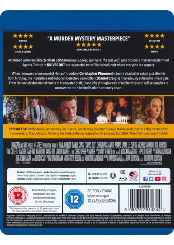 Knives Out (2019) (Blu-Ray)