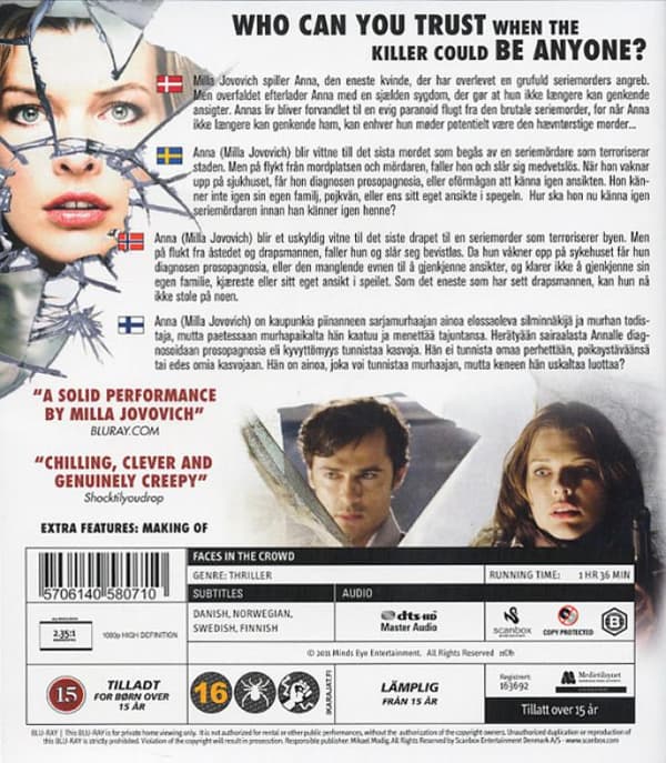 Faces in the Crowd (2011) Blu-Ray (svensk text)
