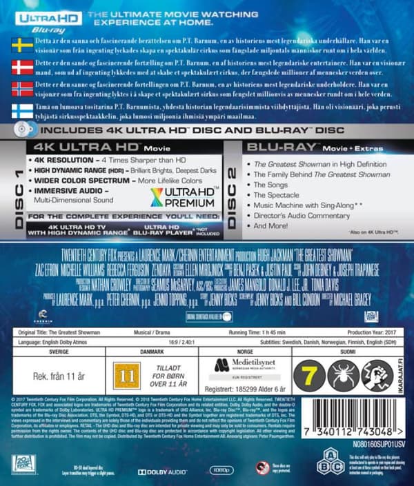 The Greatest Showman (2017) (4K UHD)