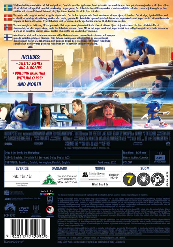 Sonic the Hedgehog (2020) (DVD)