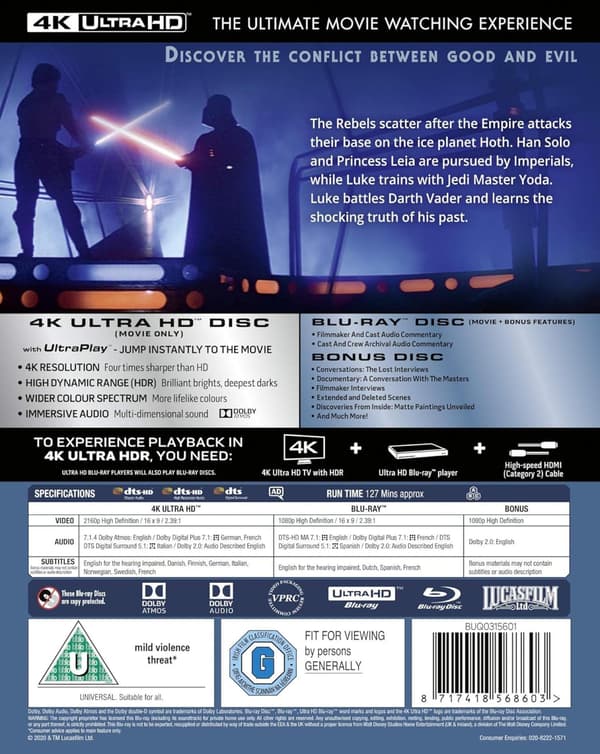 Star Wars: E5 - Empire Strikes Back (1980) (4K UHD)