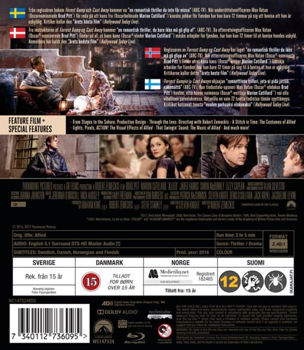 Allied (2016) (Blu-Ray)