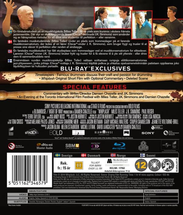 Whiplash (2014) Blu-Ray (svensk text)