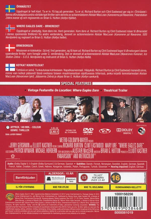 Where Eagles Dare (1968) / Örnnästet (DVD)