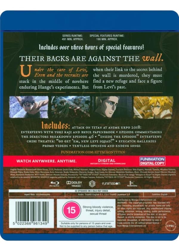 Attack on Titan Season 3 (2018-2019) (Blu-Ray)