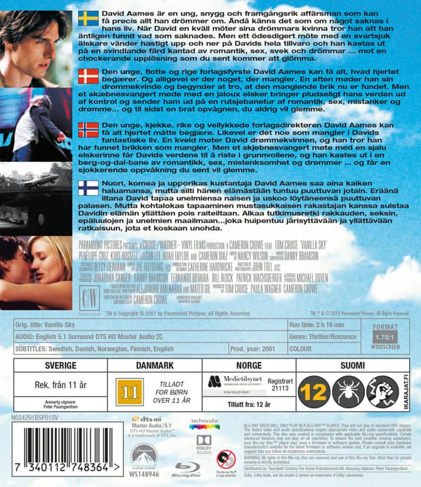 Vanilla Sky (2001) (Blu-Ray)