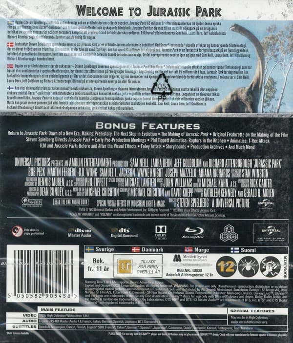 Jurassic Park I (1993) (Blu-Ray)
