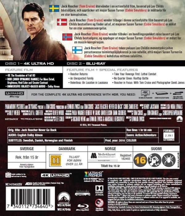 Jack Reacher 2: Never Go Back (2016) (4K UHD)