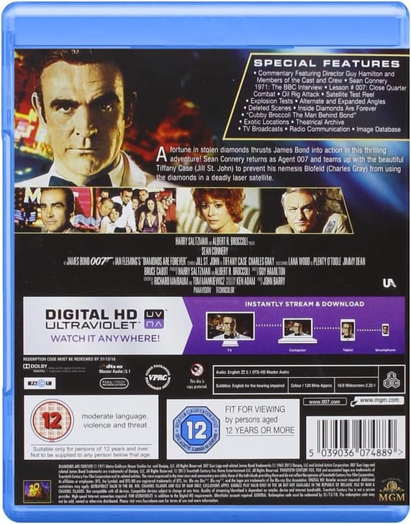 Diamonds Are Forever (1971) (Blu-Ray)
