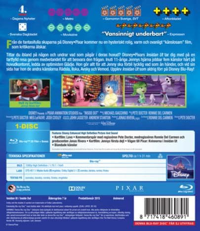 Inside Out (2015) / Insidan ut (Blu-Ray)