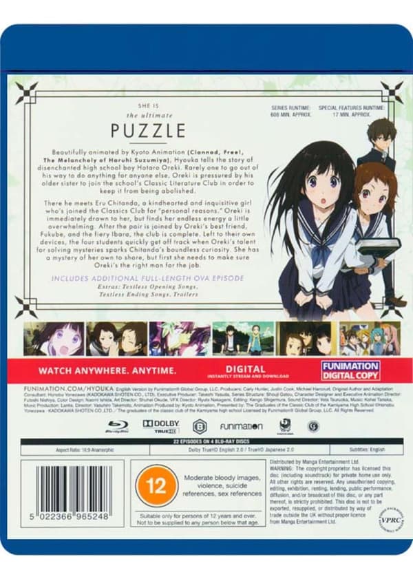 Hyouka (2012) Mini Series (Blu-Ray)