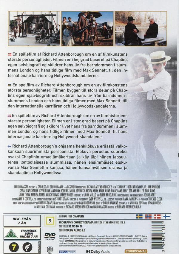 Chaplin (1992) DVD (svensk text)