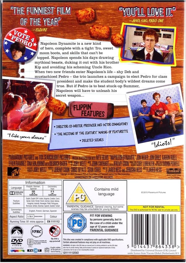 Napoleon Dynamite (2004) DVD (import, Swedish subtitles)
