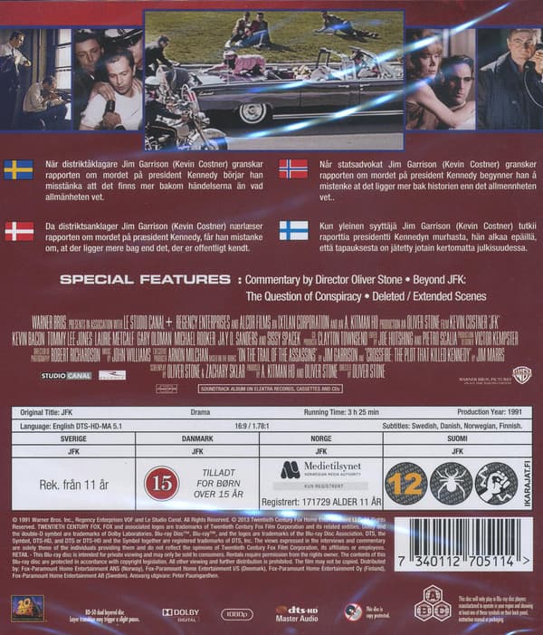 JFK (1991) Blu-Ray (svensk text)