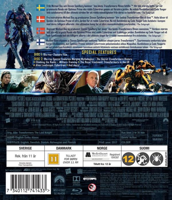 Transformers 5: The Last Knight (2017) (Blu-Ray)