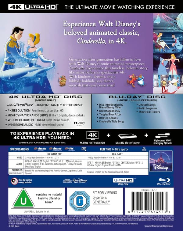 Cinderella (1950) (4K UHD)