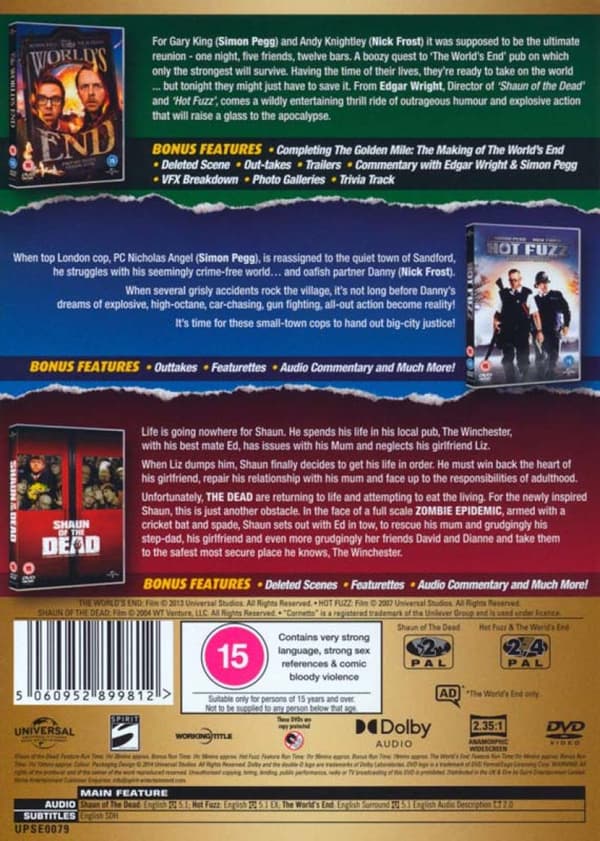 Edgar Wright - Cornetto Trilogy (2004-2013) (DVD) 3 Movie Collection