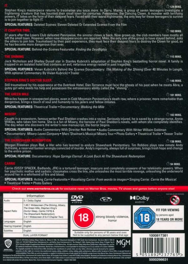 Stephen King (DVD) 8 Movie Collection
