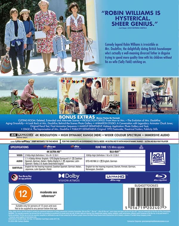 Mrs. Doubtfire (1993) (4K UHD)